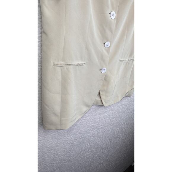 Preston & York Blazer Womens 14 Butter Yellow Silk Short Sleeve Button Up Jacket - Picture 3 of 11